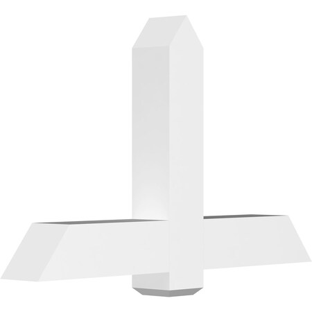 Ekena Millwork Eugene Architectural Grade PVC Gable Bracket, 48"W x 30"H x 6"D x 6"F, 15/12 Pitch GBP048X30X0606EUG00